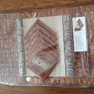 GORGEOUS NEW Rattan Reed Placemats & Coasters Set of 6